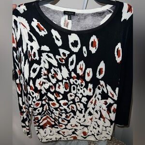 Talbots cheetah print size medium missy’s tunic sweater multicolored